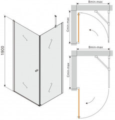 Suihkukaappi Mexen Pretoria Grey 70x70,80,90,100,110,120 cm hinta ja tiedot | Mexen Suihkukaapit ja tarvikkeet | hobbyhall.fi