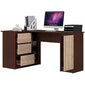 NORE B20 -kirjoituspöytä, hyllystö vasemmalla, 155 x 77 x 85 cm, tummanruskea / tammi hinta ja tiedot | Tietokonepöydät ja työpöydät | hobbyhall.fi