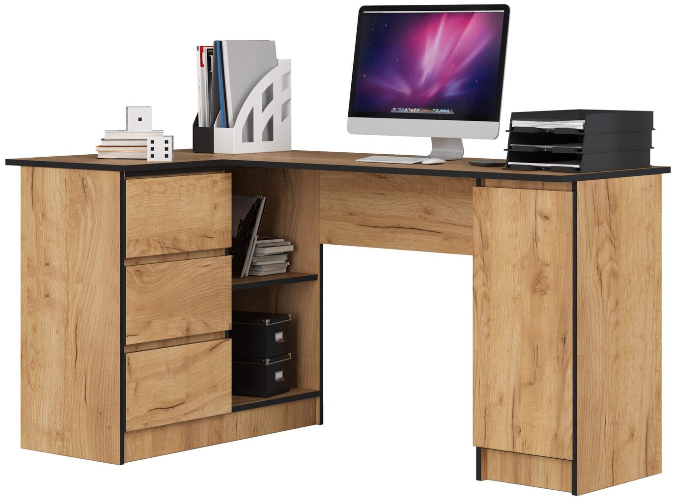 Työpöytä NORE B20, vasen, valkoinen. hinta ja tiedot | Tietokonepöydät ja työpöydät | hobbyhall.fi