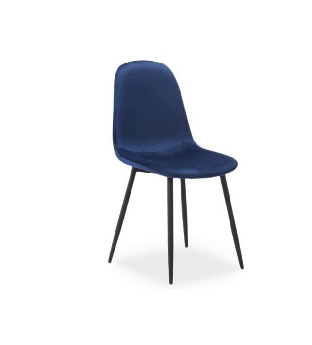 4 tuolin setti Fox Velvet, sininen/musta hinta ja tiedot | Ruokapöydän tuolit | hobbyhall.fi