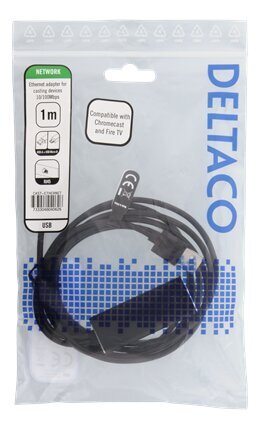 Deltaco CAST-ETHERNET, USB-A, USB micro-B, RJ45, 1m hinta ja tiedot | Kaapelit ja adapterit | hobbyhall.fi