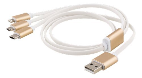 Epzi USB-MULTI10, USB C, Lightining, Micro USB, 1m hinta ja tiedot | Puhelinkaapelit | hobbyhall.fi