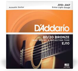 Akustisen kitaran kielet D’Addario EJ10 .10 hinta ja tiedot | D'Addario Kodinkoneet ja kodinelektroniikka | hobbyhall.fi