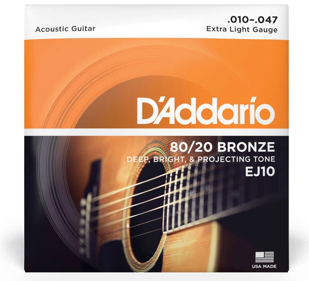 Akustisen kitaran kielet D’Addario EJ10 .10 hinta ja tiedot | Soittimien lisätarvikkeet | hobbyhall.fi
