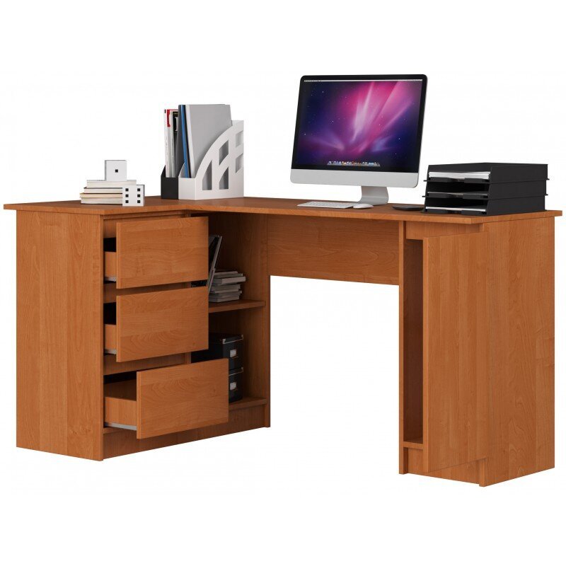 Työpöytä NORE B20, vasen, vaaleanruskea hinta ja tiedot | Tietokonepöydät ja työpöydät | hobbyhall.fi