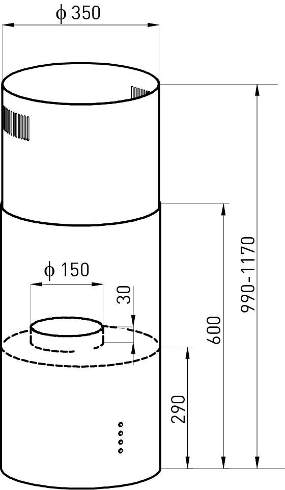 Focus Shadow 35 Inox hinta ja tiedot | Liesituulettimet | hobbyhall.fi