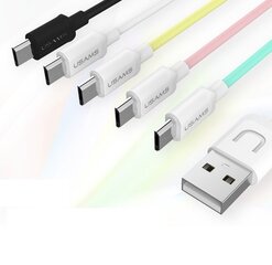 Laturi Usams U-Turn Universal Silicone Micro USB Data & Latauskaapeli, 1 m, vaaleanpunainen hinta ja tiedot | Puhelinkaapelit | hobbyhall.fi