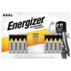 Energizer alkaliparistot AAA Alkaline Power (8 kpl) hinta ja tiedot | Paristot | hobbyhall.fi