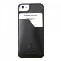 -Bugatti ClipOnCover Premium nahkakotelo Apple iPhone 5:lle, musta hinta ja tiedot | Puhelimen kuoret ja kotelot | hobbyhall.fi