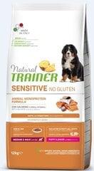 Kuivaruoka koirille Natural Trainer Sensitive Gluteeniton keskikokoisille ja suurikokoisille koirille, 12 kg, lohi hinta ja tiedot | Trainer Natural Lemmikit | hobbyhall.fi