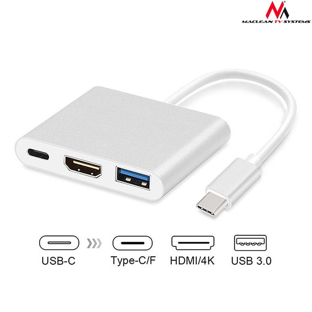 Sovitin Maclean MCTV-840, Type-C HDMI hinta ja tiedot | Adapterit | hobbyhall.fi