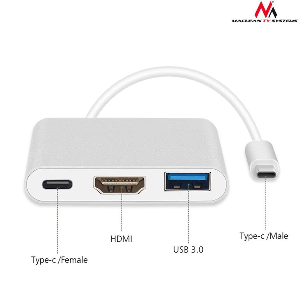 Sovitin Maclean MCTV-840, Type-C HDMI hinta ja tiedot | Adapterit | hobbyhall.fi