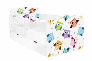 Lasten sänky patjalla ALEX 46 160x80 cm, liinavaatelaatikko ja irrotettava suojakaide hinta ja tiedot | Lastensängyt | hobbyhall.fi