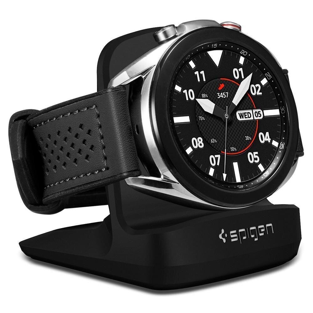Älykelloteline Spigen S352 Galaxy Watch 4:lle, musta hinta ja tiedot | Älykellojen ja aktiivisuusrannekkeiden lisätarvikkeet | hobbyhall.fi