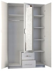 Romana-vaatekaappi, 205 x 120 x 52 cm, valkoinen hinta ja tiedot | Kaapit | hobbyhall.fi