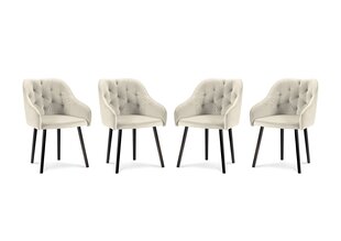 Milo Casa Luisa -tuoli, kangas, 4 kpl / pakkaus, beige / musta hinta ja tiedot | Ruokapöydän tuolit | hobbyhall.fi
