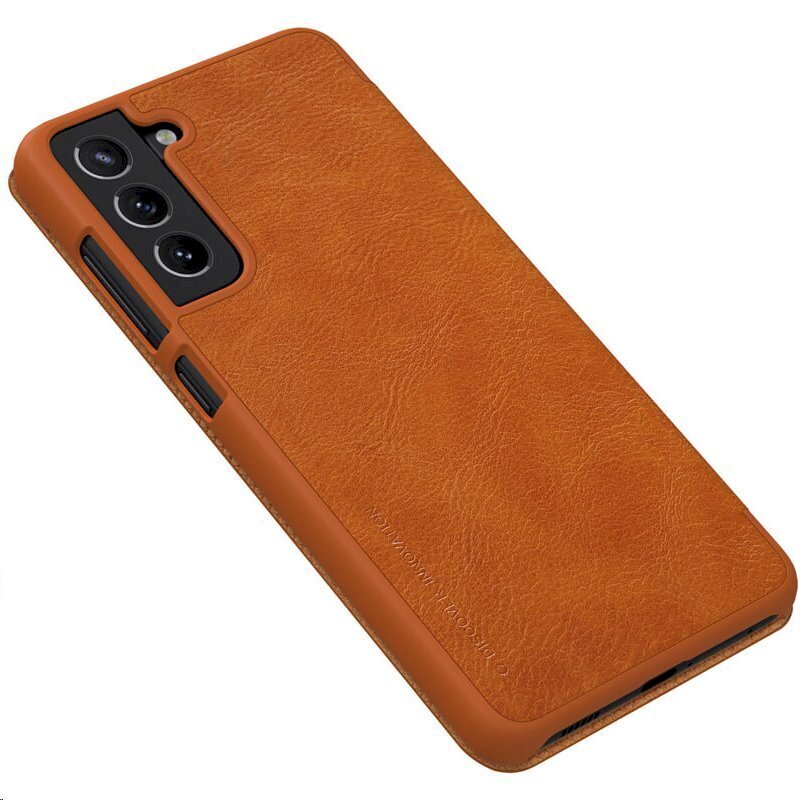 Nillkin Qin Book Case suojakotelo Samsung Galaxy S21 FE puhelimelle Ruskea hinta ja tiedot | Puhelimen kuoret ja kotelot | hobbyhall.fi