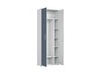 BRW Office Lux -vaatekaappi, 79,1 x 43 x 221 cm, harmaa / valkoinen hinta ja tiedot | Kaapit | hobbyhall.fi
