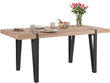 Notio Living Shelia -ruokapöytä, 75 x 90 x 180 cm, tammi / musta hinta ja tiedot | Ruokapöydät | hobbyhall.fi