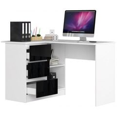 Työpöytä NORE B16, vasen, valkoinen/musta hinta ja tiedot | Tietokonepöydät ja työpöydät | hobbyhall.fi