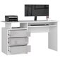 NORE CLP -kirjoituspöytä, 135 x 77 x 60 cm, valkoinen / harmaa hinta ja tiedot | Tietokonepöydät ja työpöydät | hobbyhall.fi