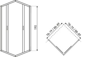 Neliskulmainen suihkukaappi Kerra Tiara SQ hinta ja tiedot | Suihkukaapit ja suihkunurkat | hobbyhall.fi