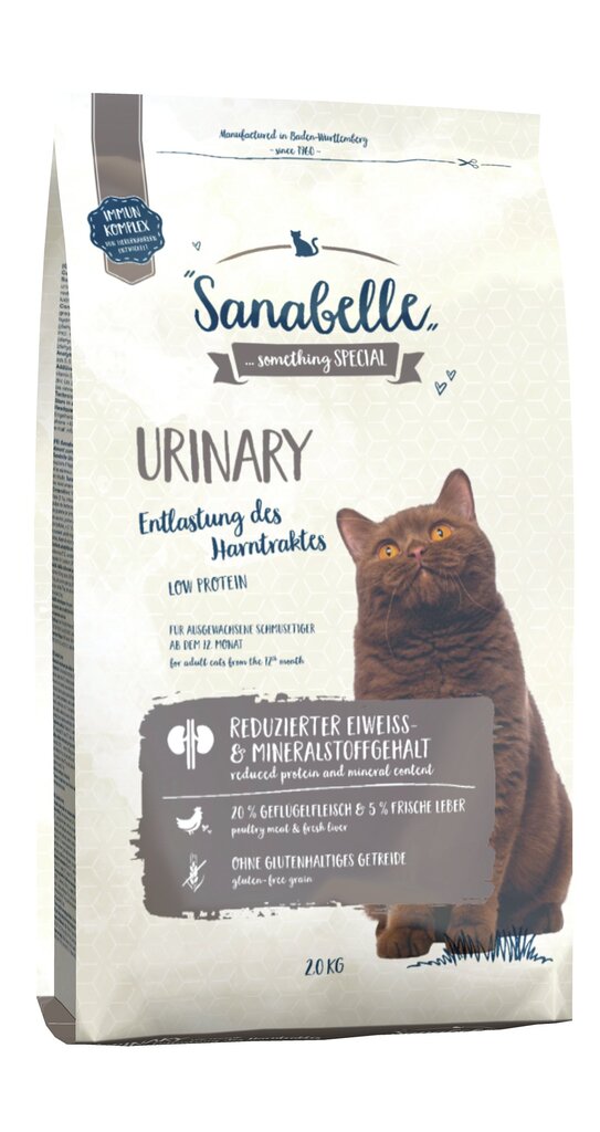 Täysravinto Sanabelle kissoille, joilla on herkät virtsatiet Urinary, 2 kg hinta ja tiedot | Kissan kuivaruoka | hobbyhall.fi