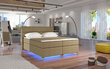 Vuode Amadeo LED-valaistuksella, 180x200 cm, gobeliini/beige hinta ja tiedot | Sängyt | hobbyhall.fi