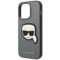Karl Lagerfeld KLHCP14LSAPKHG iPhone 14 Pro Saffiano Karl`s Head Patch hopea hinta ja tiedot | Puhelimen kuoret ja kotelot | hobbyhall.fi