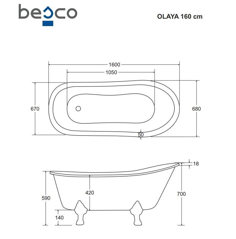 Besco Olaya Glam 160 kylpyamme, graffiti + musta hinta ja tiedot | Kylpyammeet | hobbyhall.fi