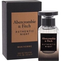 Abercrombie & Fitch Authentic Night Man EDT 50 ML hinta ja tiedot | Abercrombie & Fitch Hajuvedet ja kosmetiikka | hobbyhall.fi