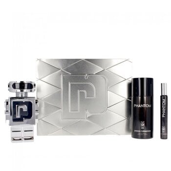 Setti Paco Rabanne Phantom miehille: EDT 100 ml + 10 ml + suihkedeodorantti, 150 ml hinta ja tiedot | Miesten hajuvedet | hobbyhall.fi