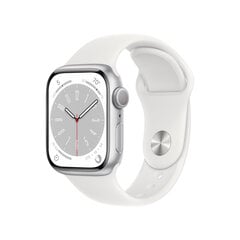 Apple Watch Series 8 GPS 45mm Silver alumiinikuori ,White urheiluranneke - MP6N3 hinta ja tiedot | Älykellot | hobbyhall.fi