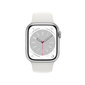 Apple Watch Series 8 GPS 45mm Silver alumiinikuori ,White urheiluranneke - MP6N3 hinta ja tiedot | Älykellot | hobbyhall.fi