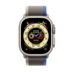 Apple Watch Ultra GPS + Cellular, 49mm titaanikuori ,Blue/Gray Trail ranneke - S/M MNHL3 hinta ja tiedot | Apple Älykellot ja aktiivisuusrannekkeet | hobbyhall.fi