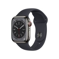 Apple Watch Series 8 GPS + Cellular 41mm Graphite ruostumaton teräskuori ,Midnight urheiluranneke - MNJJ3 hinta ja tiedot | Älykellot | hobbyhall.fi