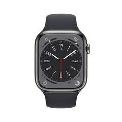 Apple Watch Series 8 GPS + Cellular 45mm Graphite ruostumaton teräskuori ,Midnight urheiluranneke - MNKU3 hinta ja tiedot | Apple Älykellot ja aktiivisuusrannekkeet | hobbyhall.fi