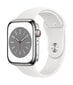 Apple Watch Series 8 GPS + Cellular 45mm Silver ruostumaton teräskuori ,White urheiluranneke - MNKE3 hinta ja tiedot | Älykellot | hobbyhall.fi