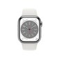 Apple Watch Series 8 GPS + Cellular 41mm Silver ruostumaton teräskuori ,White urheiluranneke - MNJ53 hinta ja tiedot | Älykellot | hobbyhall.fi