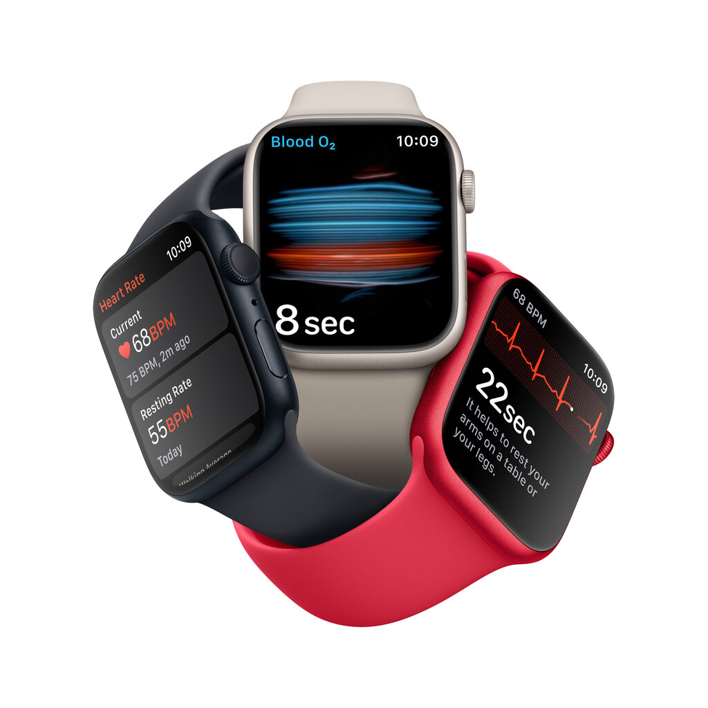 Apple Watch Series 8 GPS 41mm (PRODUCT)RED alumiinikuori ,(PRODUCT)RED urheiluranneke - MNP73 hinta ja tiedot | Älykellot | hobbyhall.fi