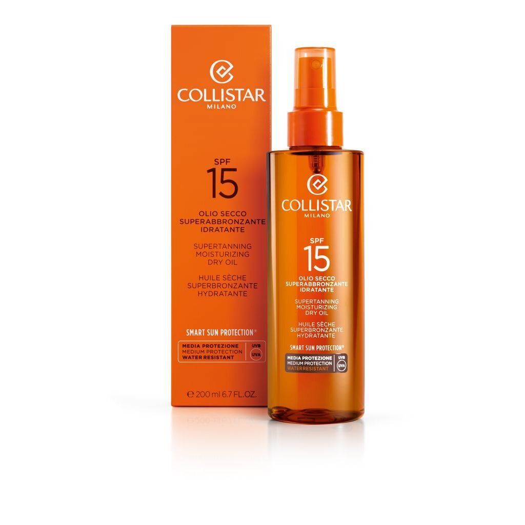 Collistar Supertanning Dry Oil SPF 15 200 ml hinta ja tiedot | Aurinkovoiteet | hobbyhall.fi