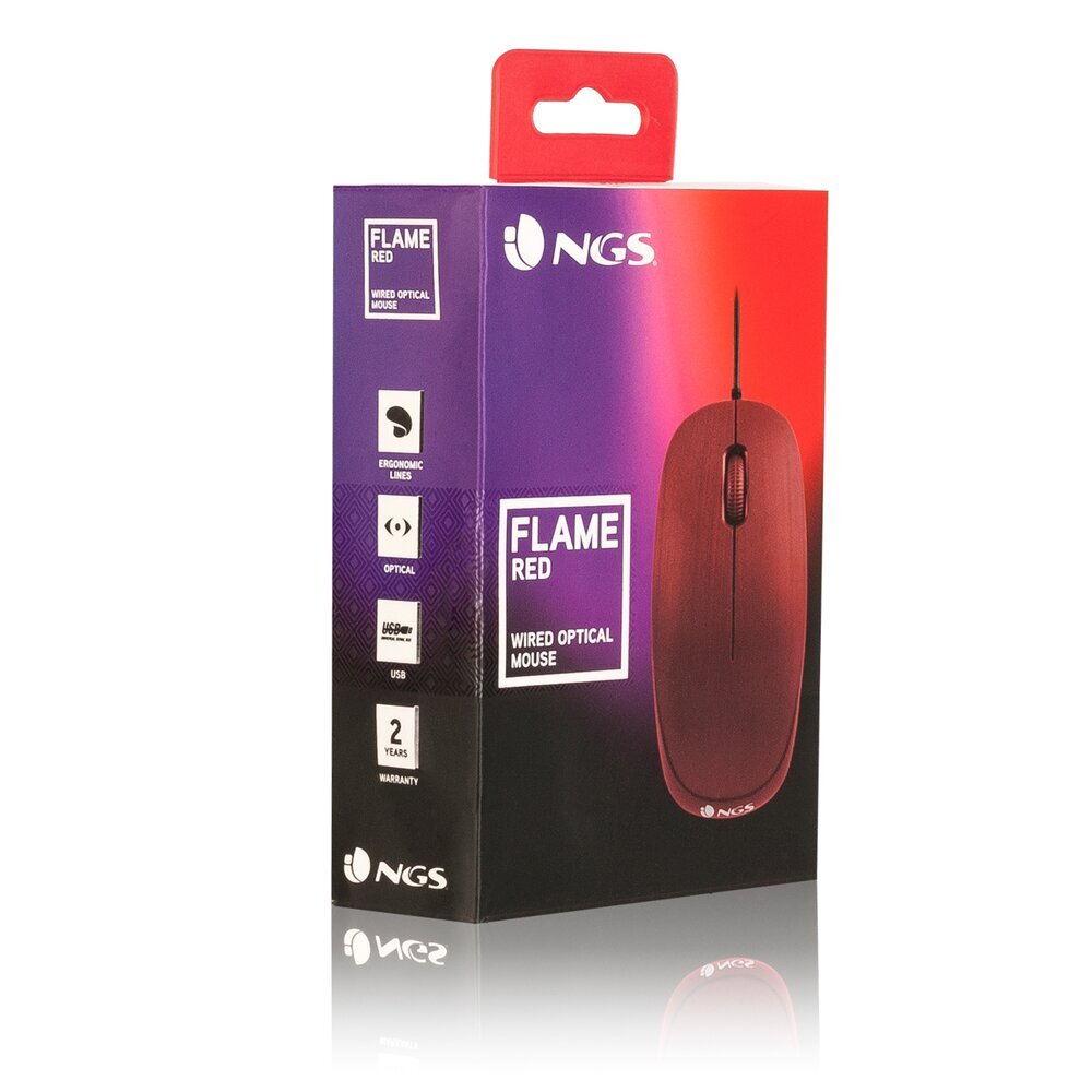 NGS Flame, punainen hinta ja tiedot | Hiiret | hobbyhall.fi