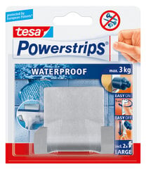 Tesa ruostumattomasta teräksestä valmistettu kaksoiskoukku PowerStrips Waterproof Zoom 1kpl. hinta ja tiedot | Kylpyhuoneen sisustus | hobbyhall.fi