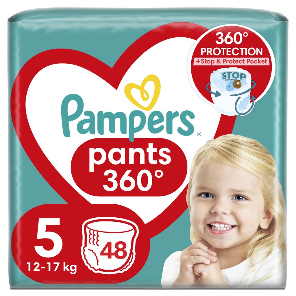 PAMPERS Pants 5 koko, 12-17 kg, 48 kpl hinta ja tiedot | Vaipat | hobbyhall.fi