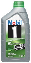 Moottoriöljy Mobil 1 ESP 0W-30, 1L hinta ja tiedot | Mobil Autotuotteet | hobbyhall.fi