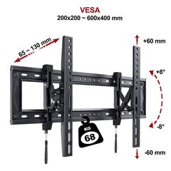 TV-teline DF 80 T 65-90", 90 kg asti, VESA 70*40 cm asti hinta ja tiedot | TV-seinätelineet | hobbyhall.fi