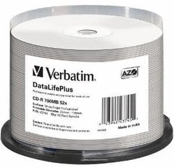 Verbatim CD-R 52x 700MB hinta ja tiedot | Vinyylilevyt, CD-levyt, DVD-levyt | hobbyhall.fi