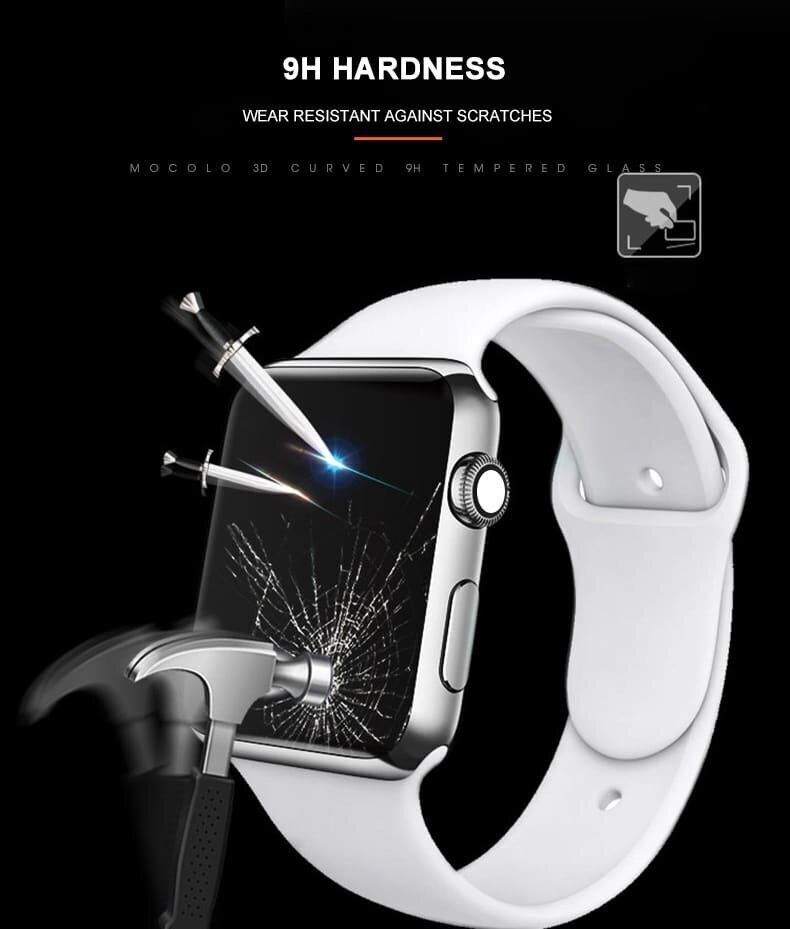 Mocolo 3D Glass Full Glue apsauginis stiklas Apple Watch 7 45 mm hinta ja tiedot | Älykellojen ja aktiivisuusrannekkeiden lisätarvikkeet | hobbyhall.fi
