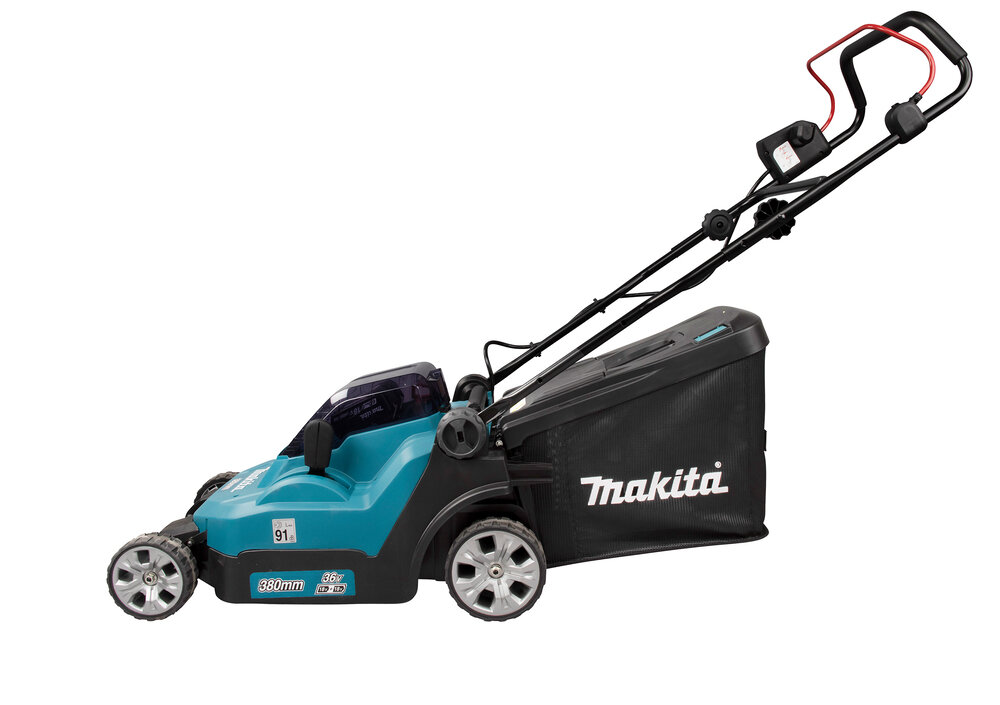 Akkukäyttöinen ruohonleikkuri Makita DLM382CM2; 2x18 V; 2x4,0 Ah akku hinta ja tiedot | Ruohonleikkurit | hobbyhall.fi