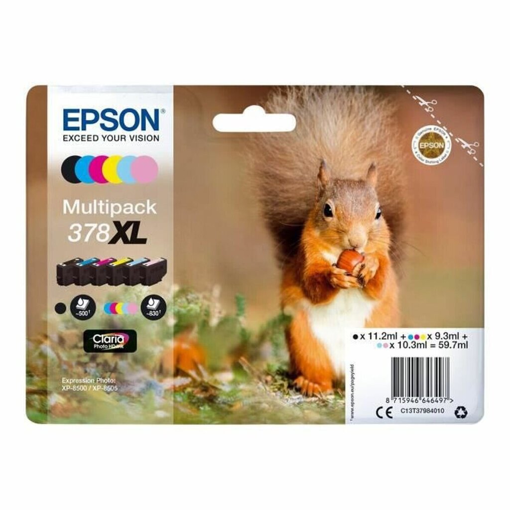 Epson EP64649 378XL 6 kpl hinta ja tiedot | Mustekasetit | hobbyhall.fi